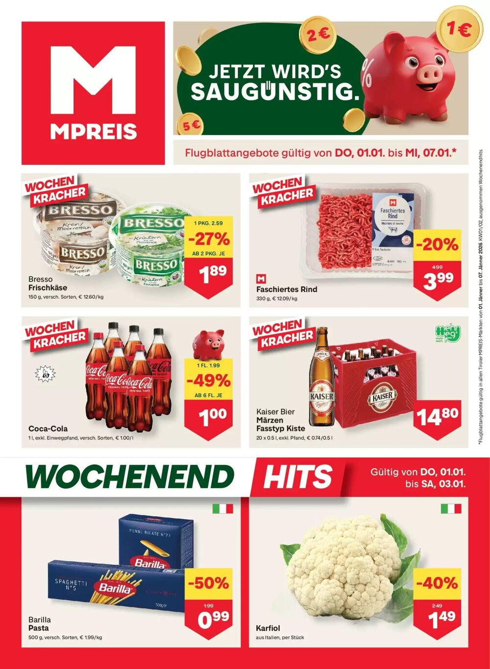 MPreis Flugblatt (ab 01.01.2026) - Angebote und Prospekt - Seite 1