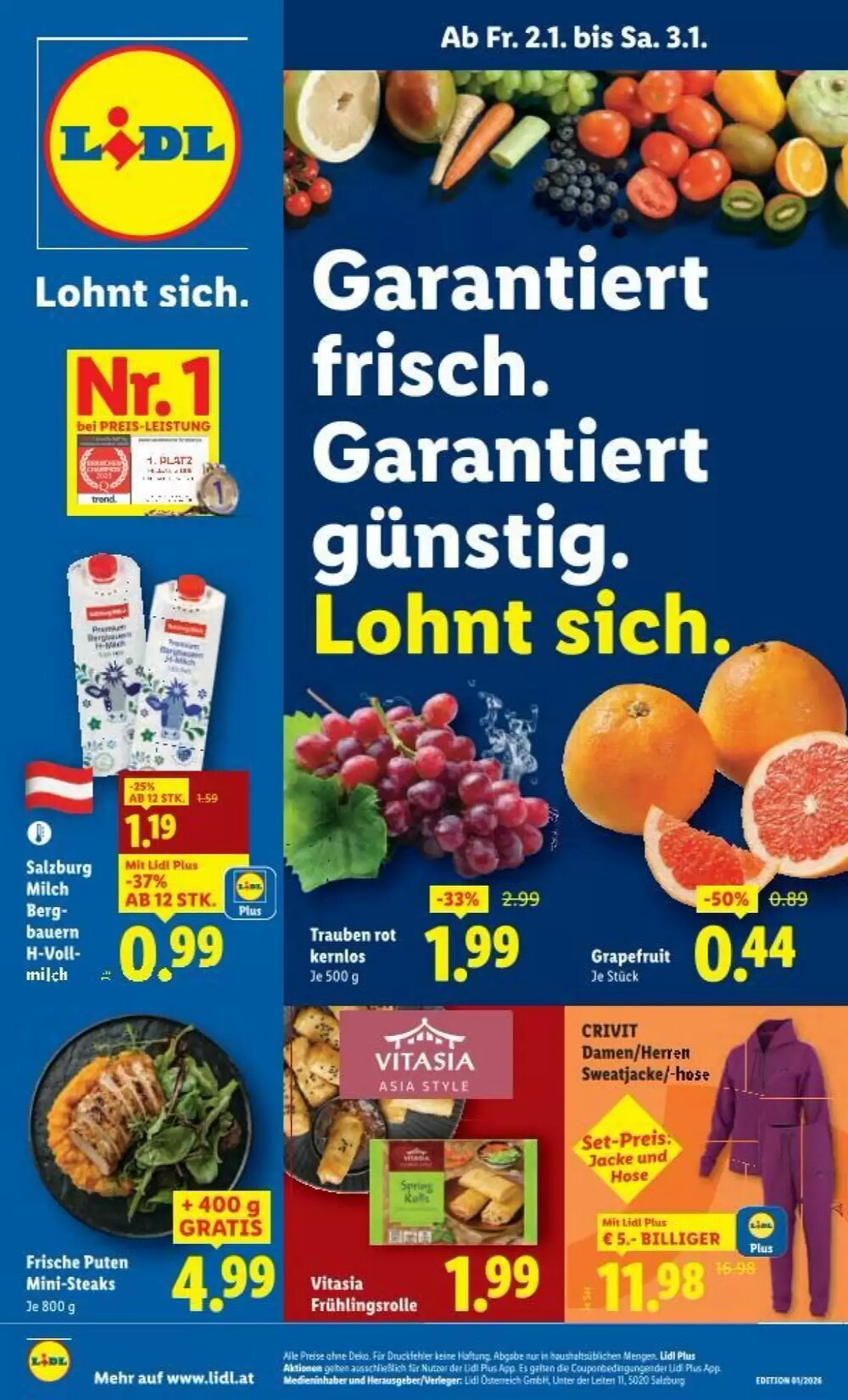 Lidl Flugblatt (ab 02.01.2026) - Angebote und Prospekt - Seite 1