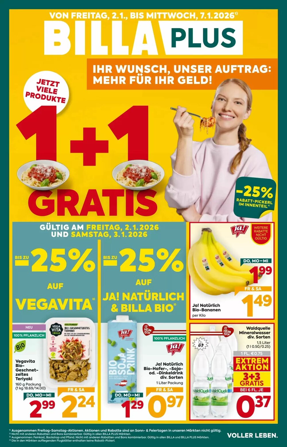 Billa Flugblatt (ab 02.01.2026) - Angebote und Prospekt - Seite 1