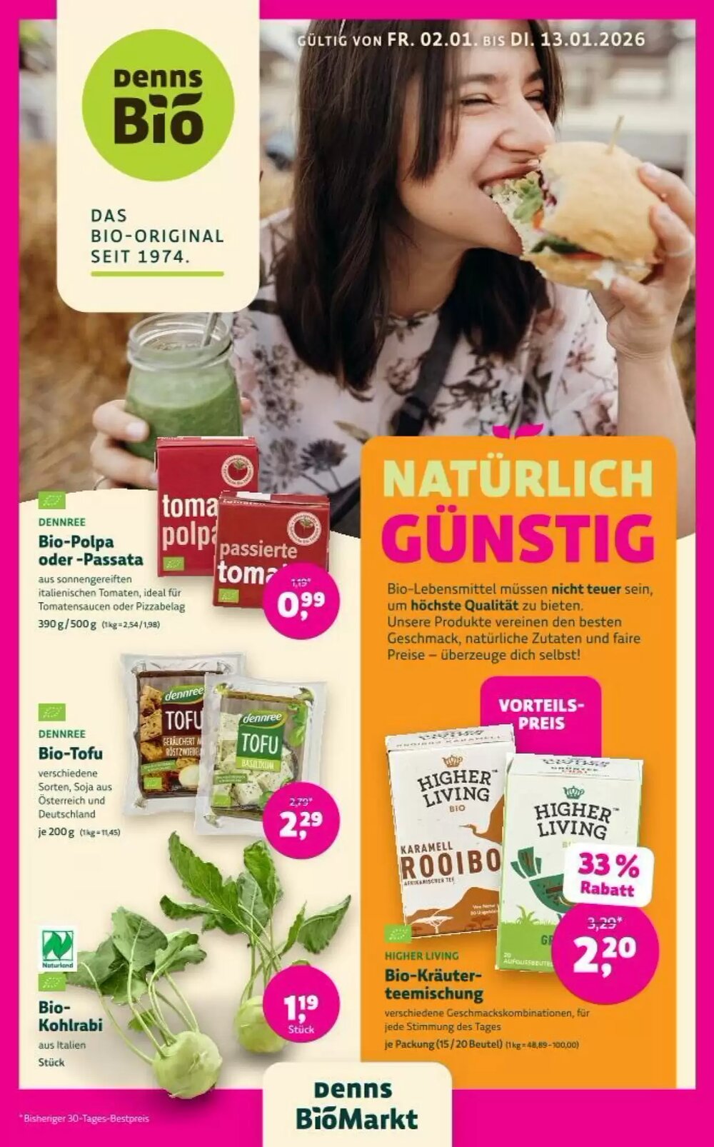 Denn's Biomarkt Flugblatt (ab 02.01.2026) - Angebote und Prospekt - Seite 1