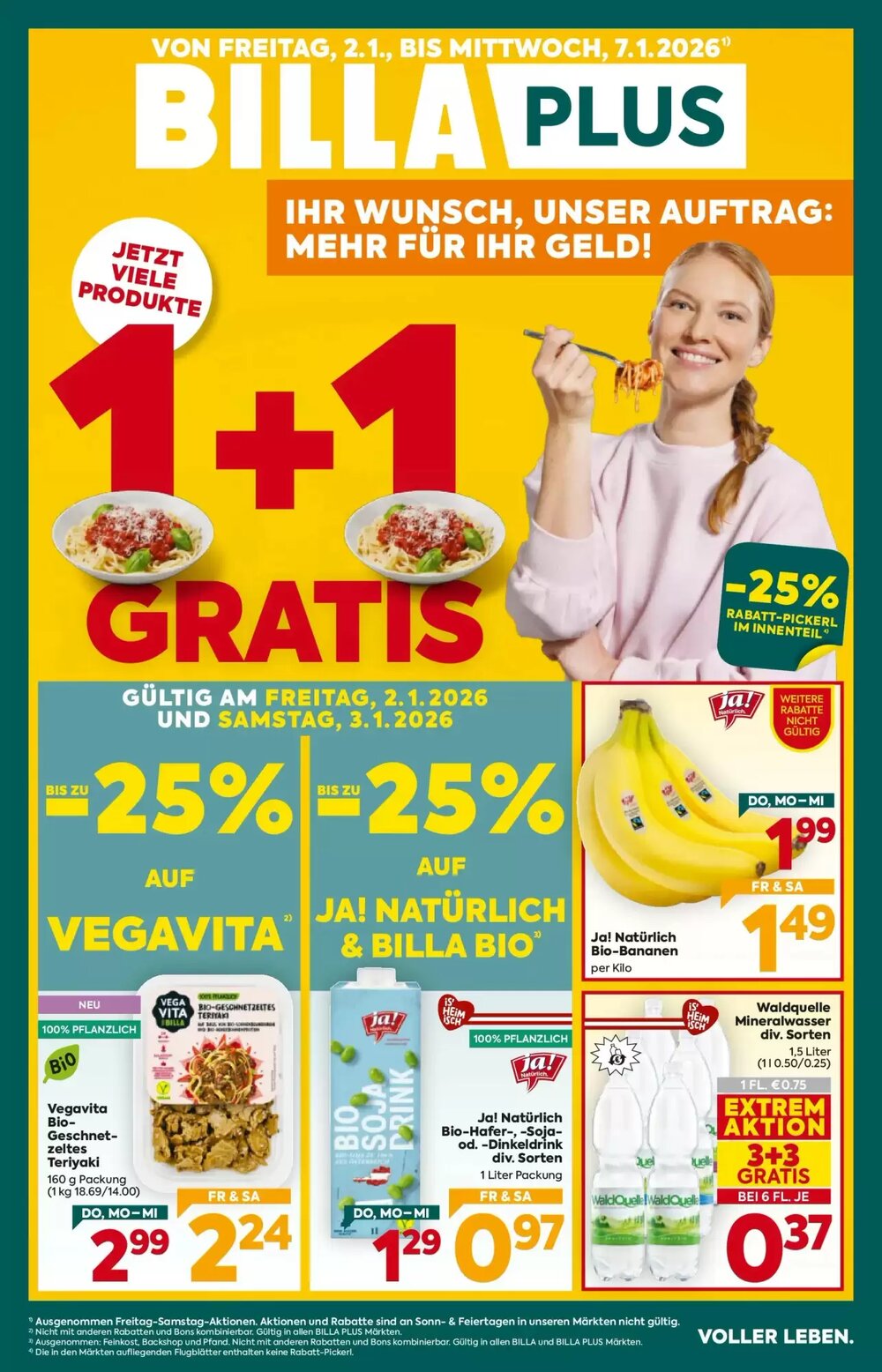 Billa Flugblatt (ab 02.01.2026) - Angebote und Prospekt - Seite 1