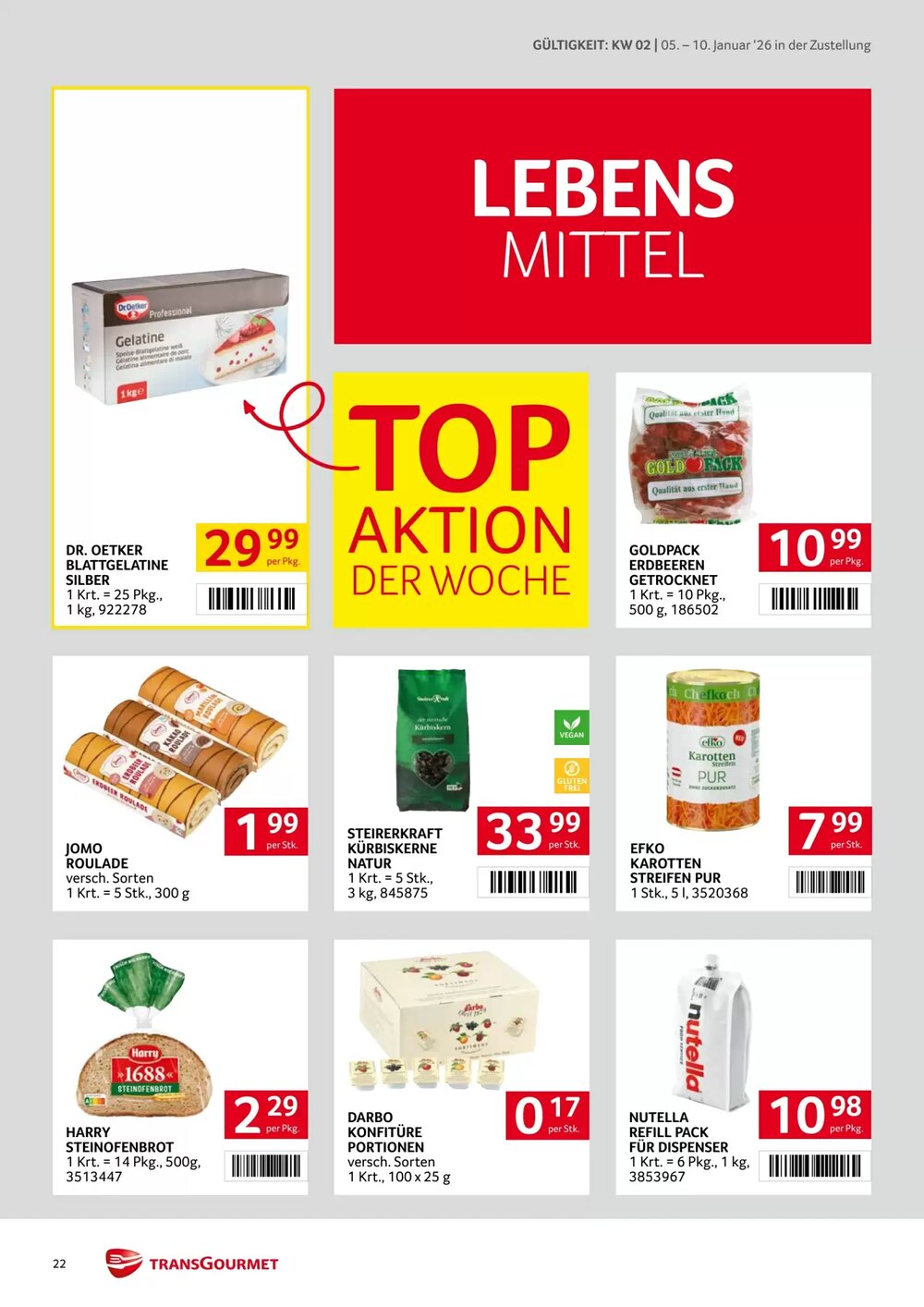 Transgourmet Flugblatt (ab 05.01.2026) - Angebote und Prospekt - Seite 22
