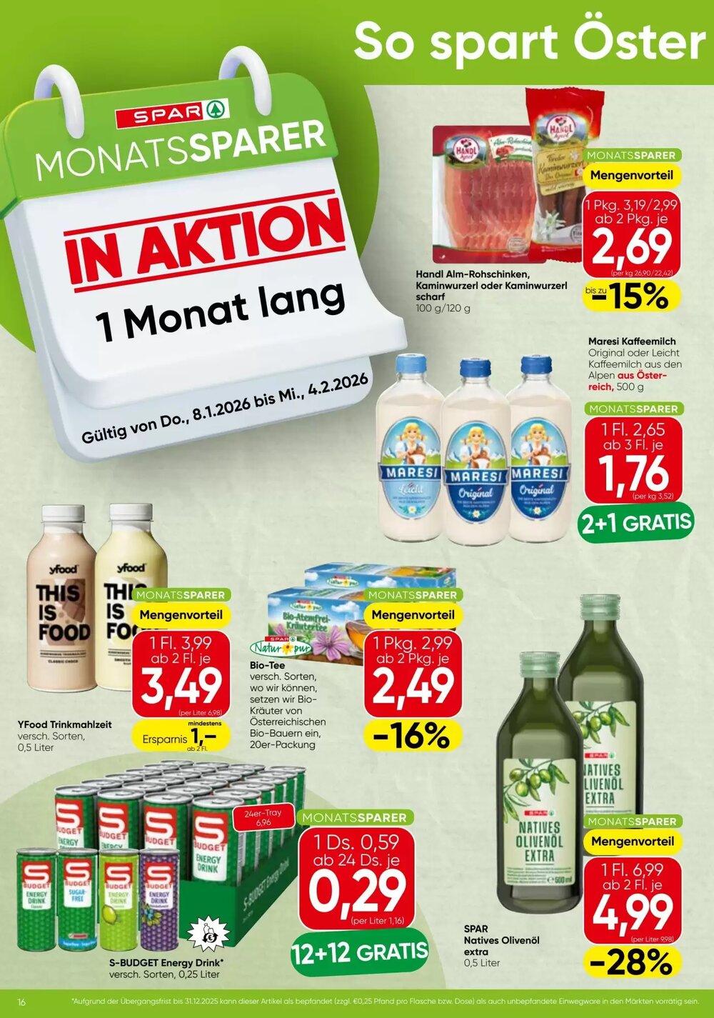 Spar Flugblatt (ab 08.01.2026) - Angebote und Prospekt - Seite 16