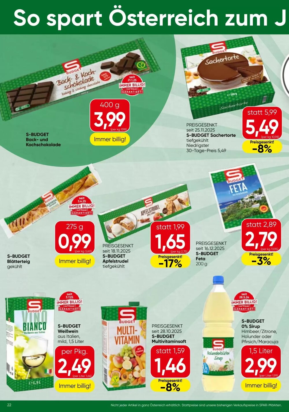Spar Flugblatt (ab 08.01.2026) - Angebote und Prospekt - Seite 22
