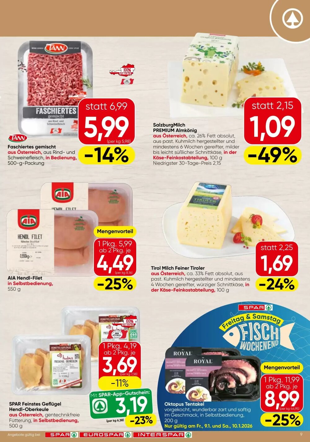 Spar Flugblatt (ab 08.01.2026) - Angebote und Prospekt - Seite 9