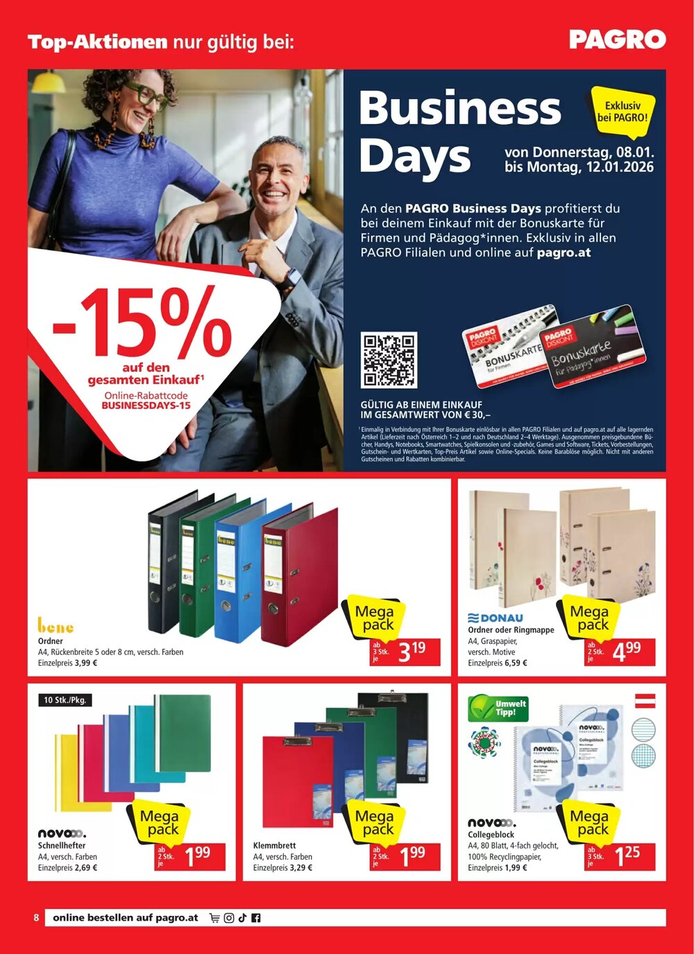 Pagro Diskont Flugblatt (ab 08.01.2026) - Angebote und Prospekt - Seite 8