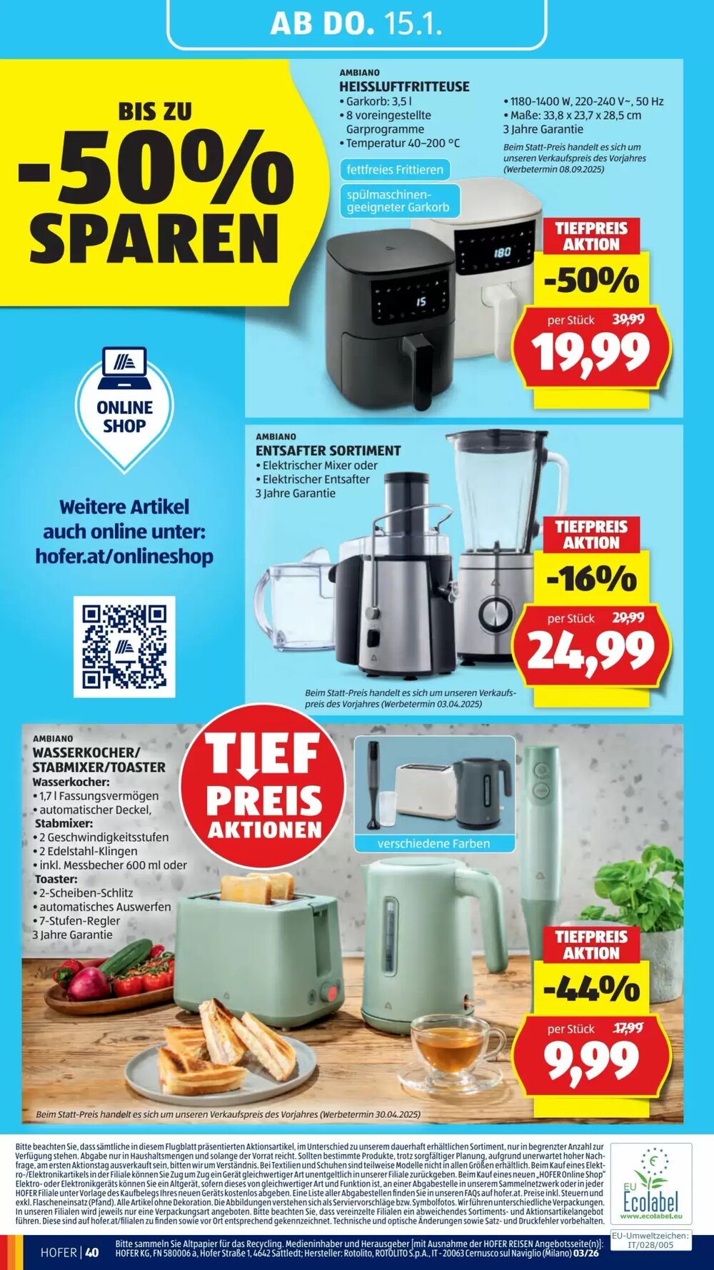 Hofer Flugblatt (ab 09.01.2026) - Angebote und Prospekt - Seite 44