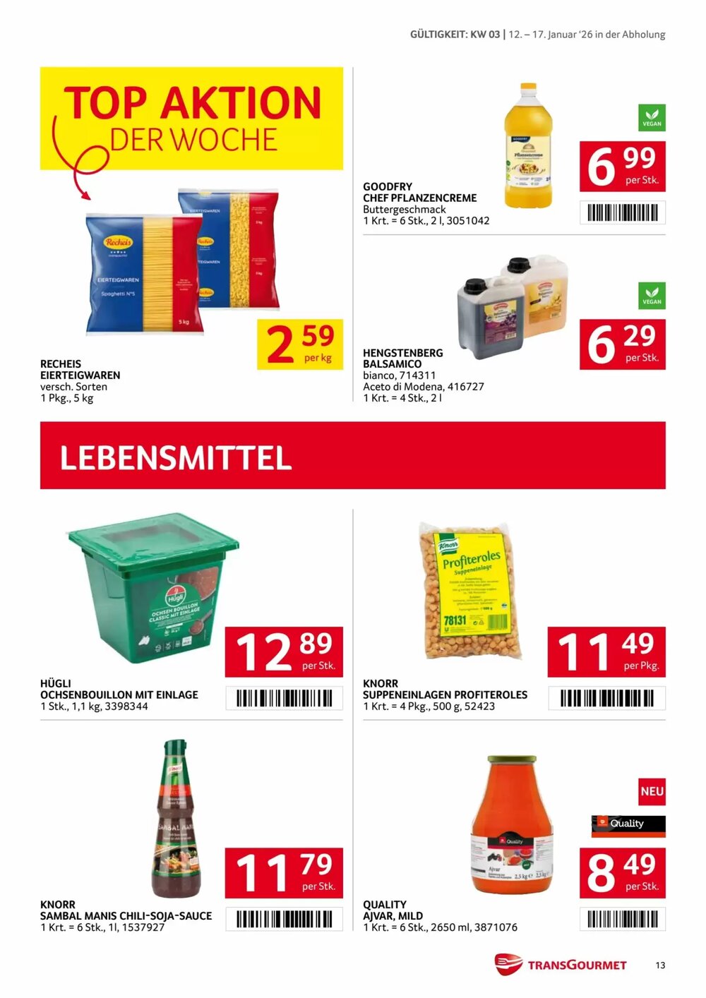 Transgourmet Flugblatt (ab 12.01.2026) - Angebote und Prospekt - Seite 13