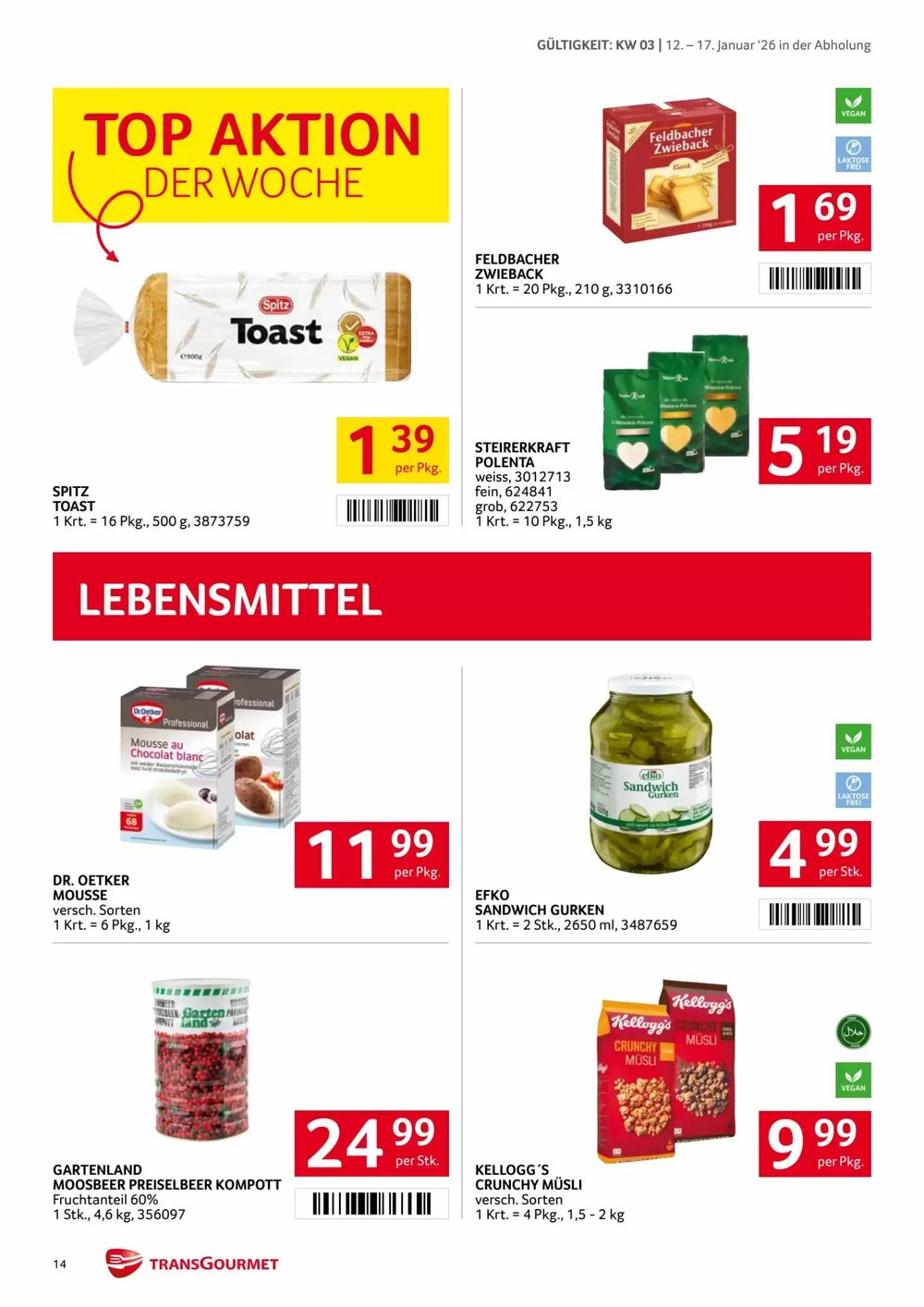 Transgourmet Flugblatt (ab 12.01.2026) - Angebote und Prospekt - Seite 14