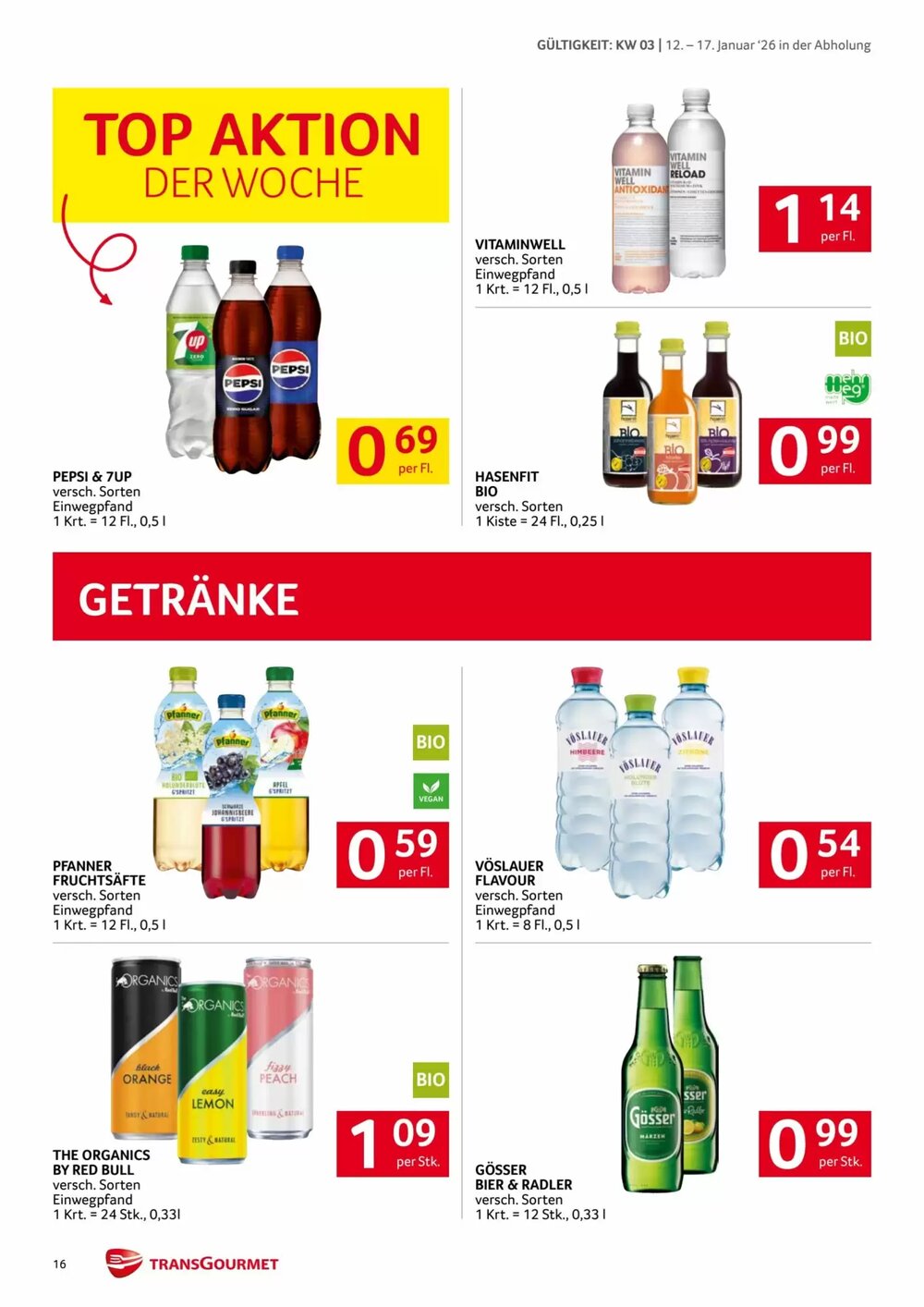 Transgourmet Flugblatt (ab 12.01.2026) - Angebote und Prospekt - Seite 16