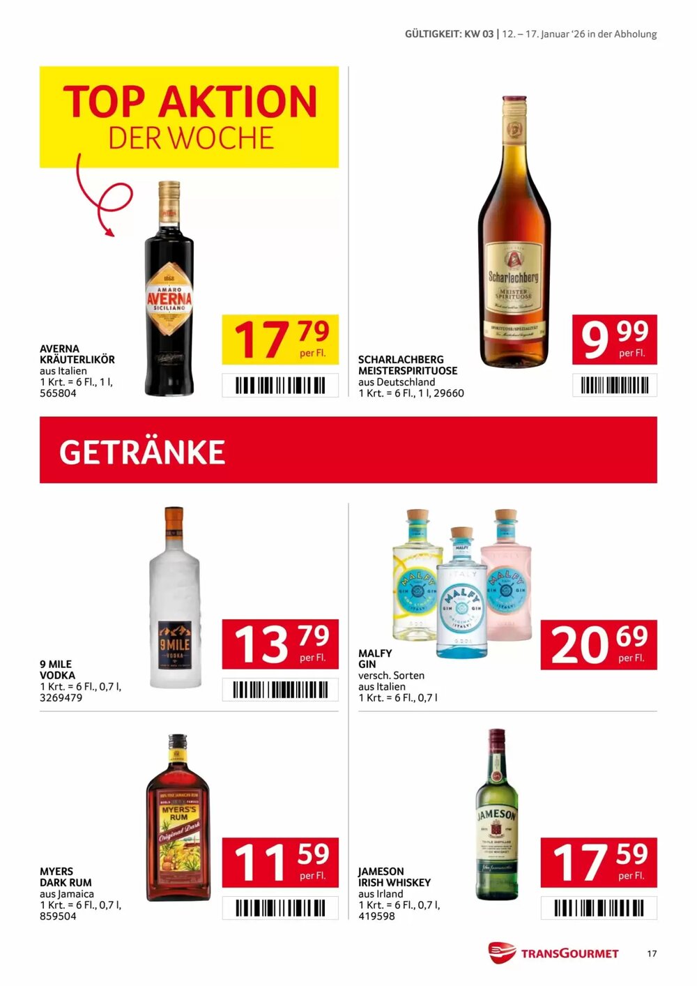 Transgourmet Flugblatt (ab 12.01.2026) - Angebote und Prospekt - Seite 17