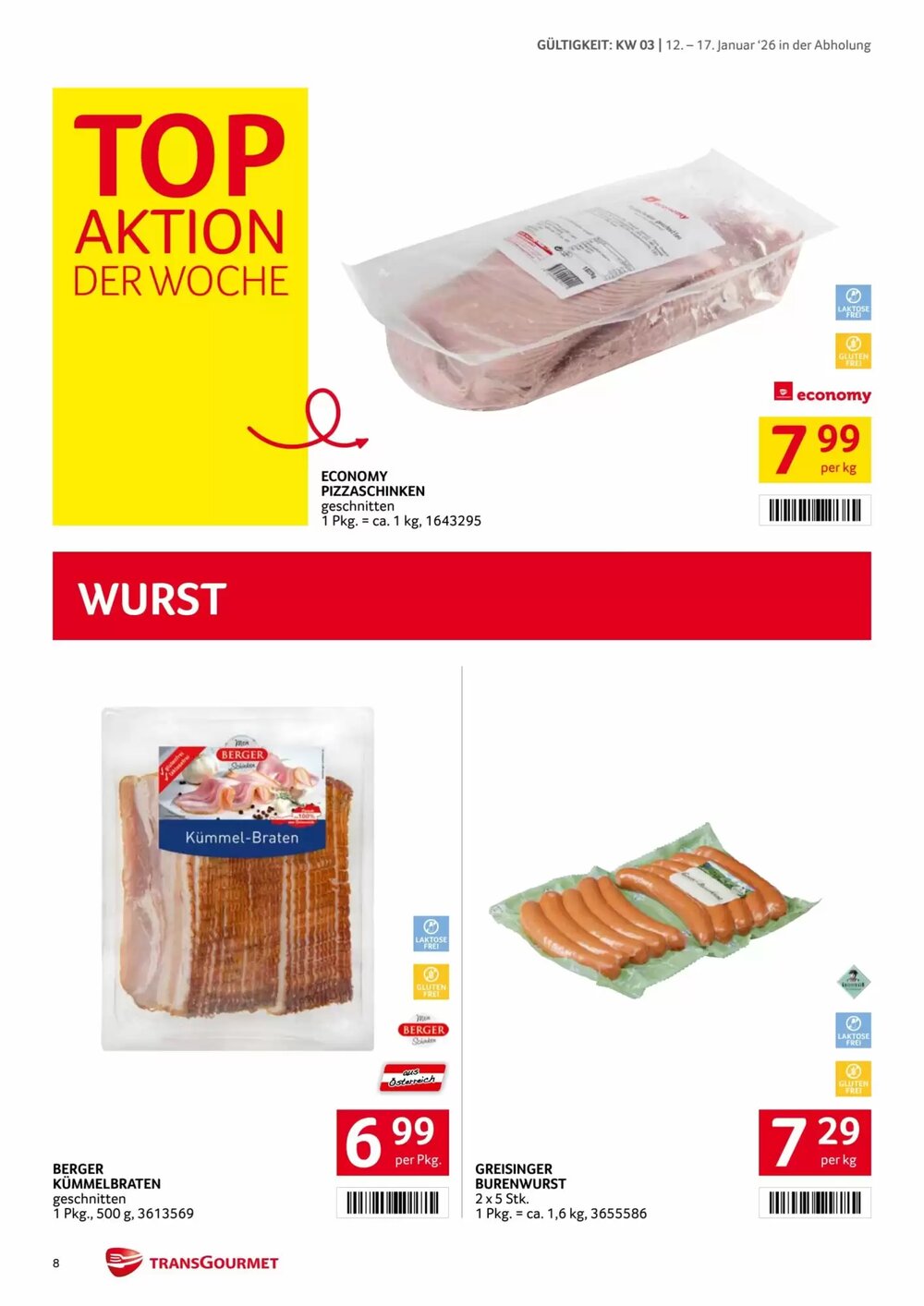 Transgourmet Flugblatt (ab 12.01.2026) - Angebote und Prospekt - Seite 8