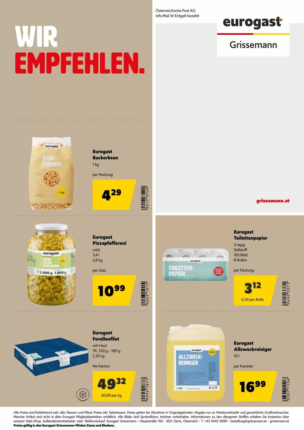 Eurogast Grissemann Flugblatt (ab 12.01.2026) - Angebote und Prospekt - Seite 32