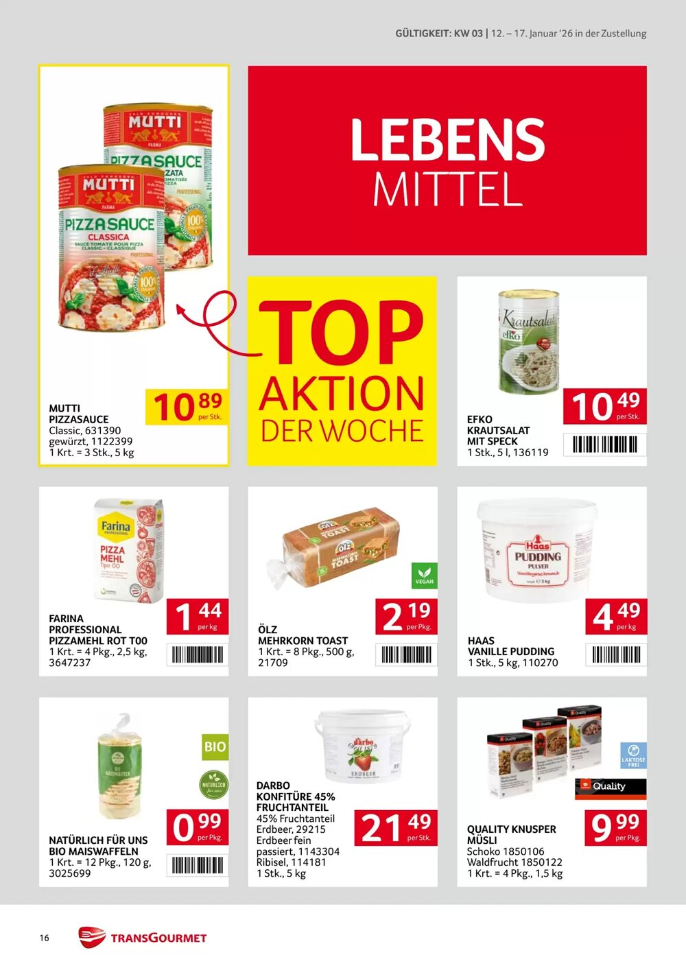 Transgourmet Flugblatt (ab 12.01.2026) - Angebote und Prospekt - Seite 16