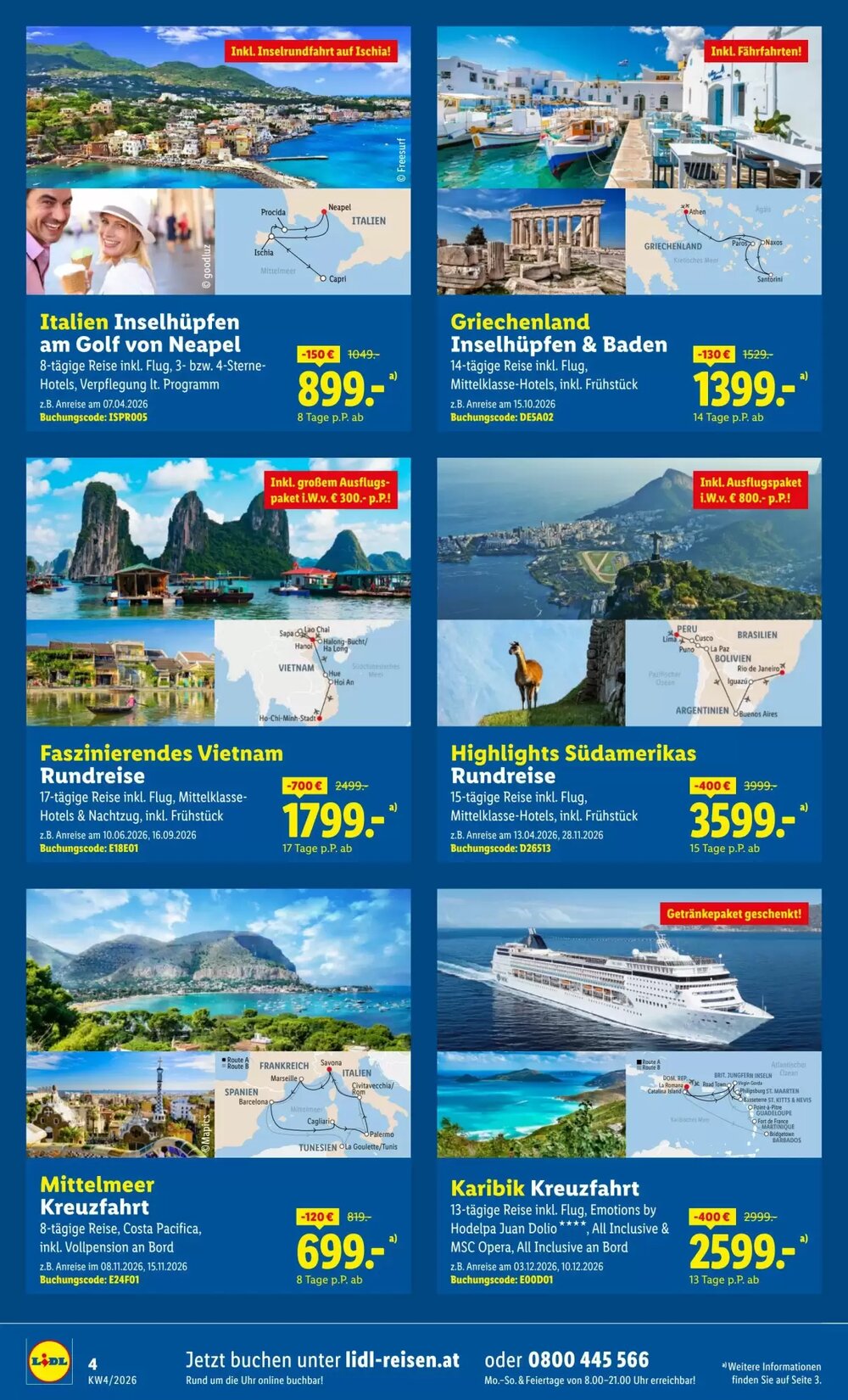 Lidl Reisen Flugblatt (ab 12.01.2026) - Angebote und Prospekt - Seite 4