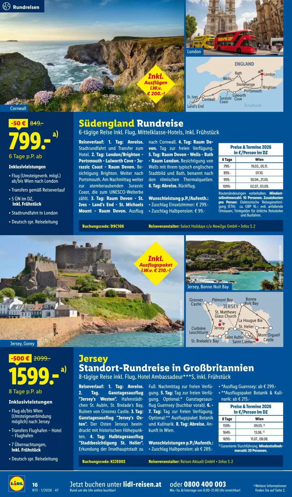 Lidl Reisen Flugblatt (ab 14.01.2026) - Angebote und Prospekt - Seite 16