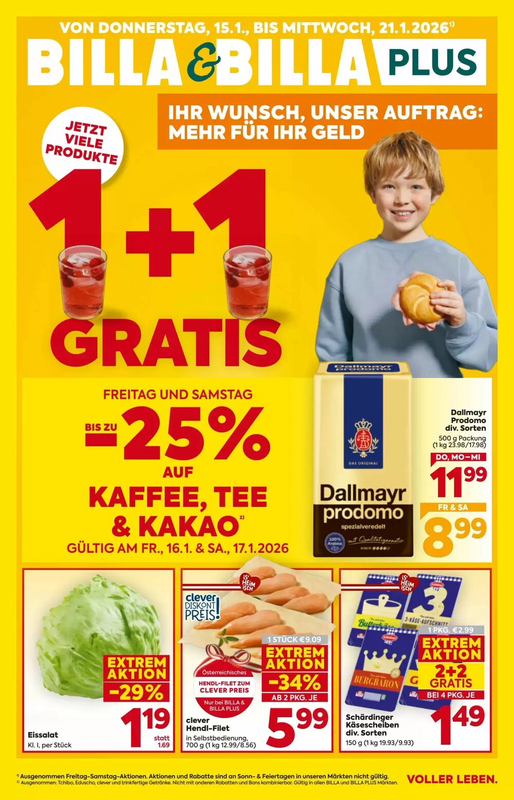 Billa Flugblatt (ab 15.01.2026) - Angebote und Prospekt - Seite 1