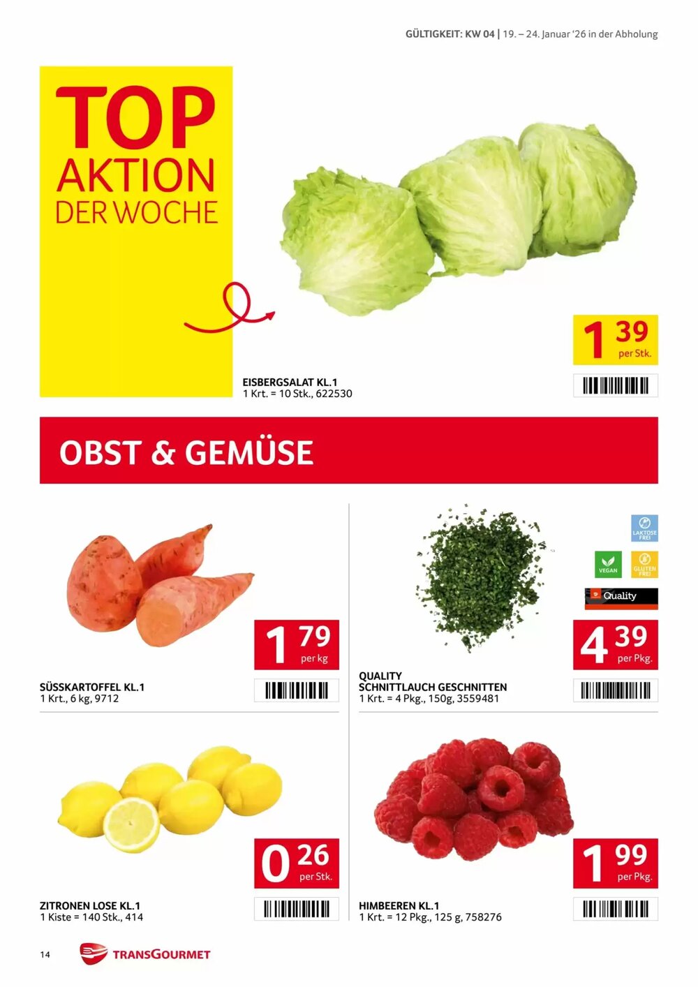 Transgourmet Flugblatt (ab 19.01.2026) - Angebote und Prospekt - Seite 14