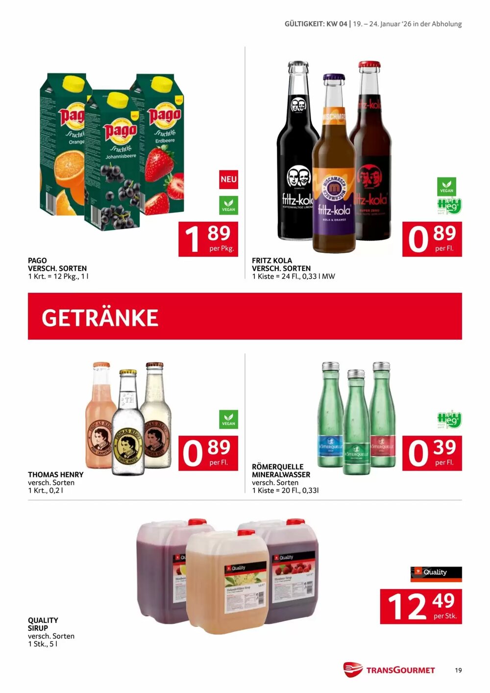Transgourmet Flugblatt (ab 19.01.2026) - Angebote und Prospekt - Seite 19