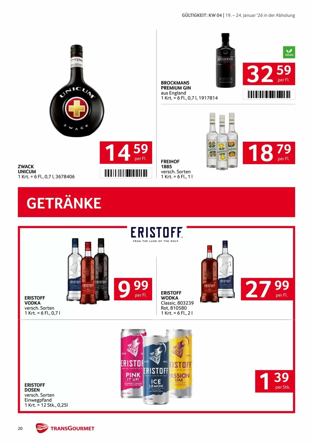 Transgourmet Flugblatt (ab 19.01.2026) - Angebote und Prospekt - Seite 20