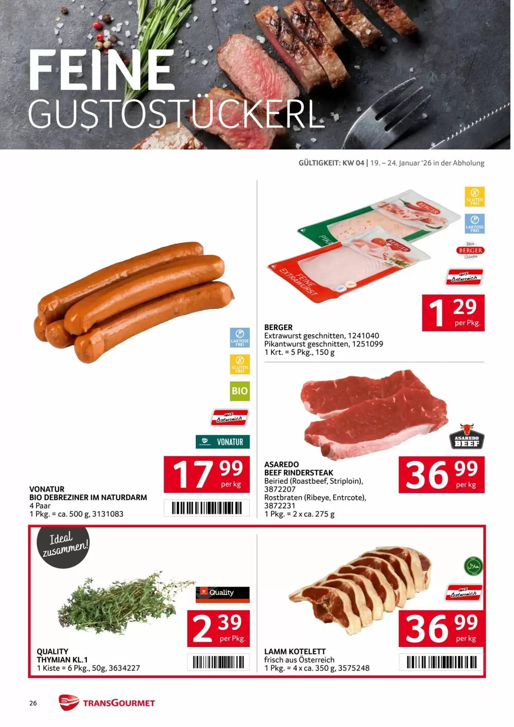 Transgourmet Flugblatt (ab 19.01.2026) - Angebote und Prospekt - Seite 26