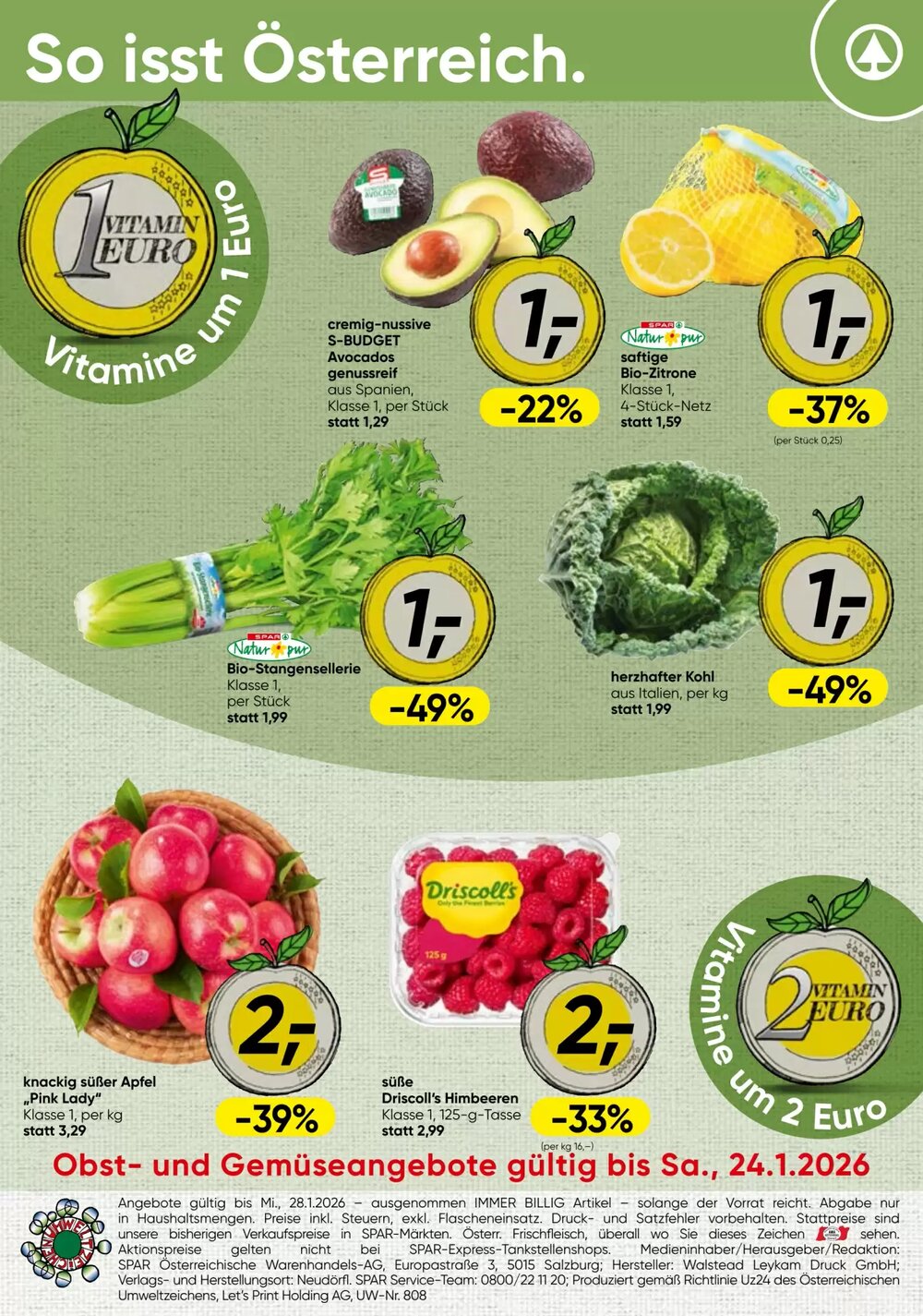 Spar Flugblatt (ab 21.01.2026) - Angebote und Prospekt - Seite 1