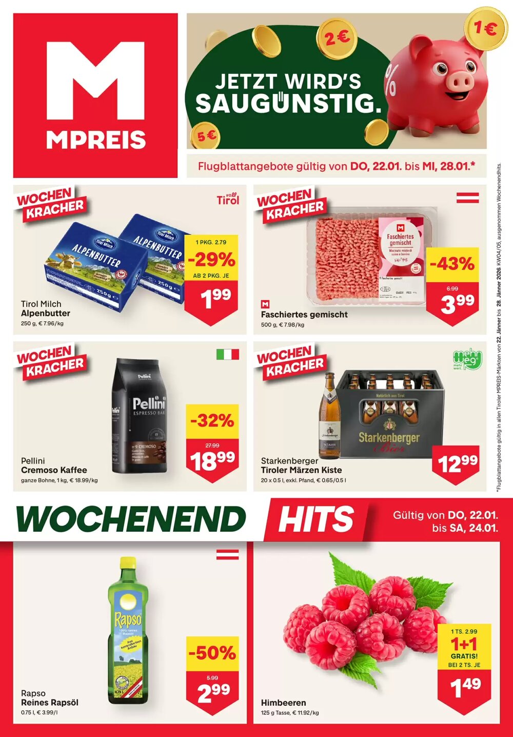 MPreis Flugblatt (ab 22.01.2026) - Angebote und Prospekt - Seite 1