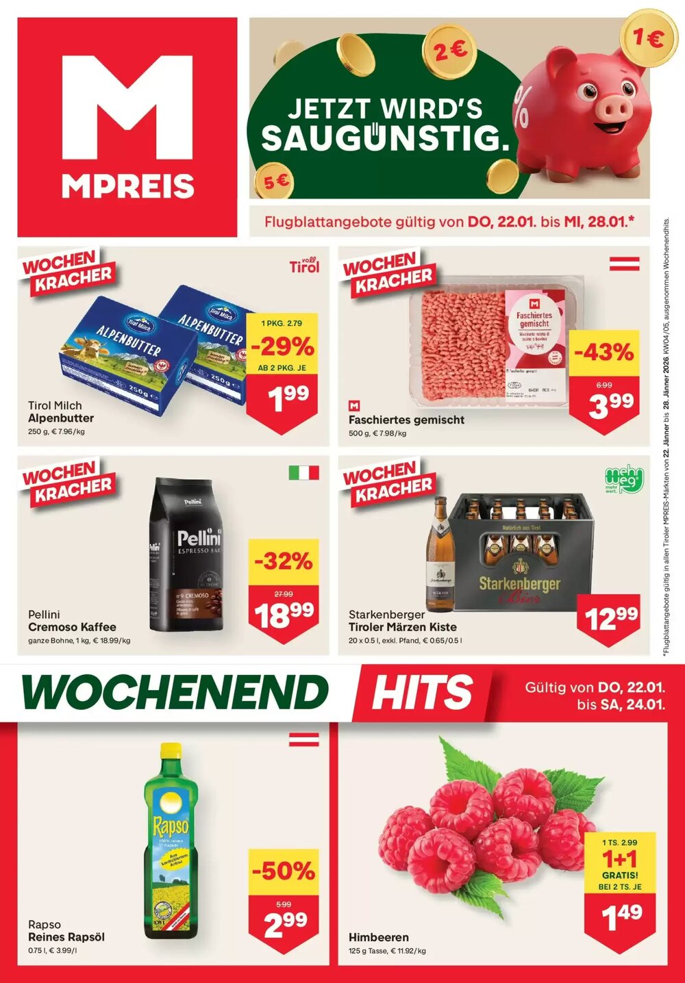 MPreis Flugblatt (ab 22.01.2026) - Angebote und Prospekt - Seite 1