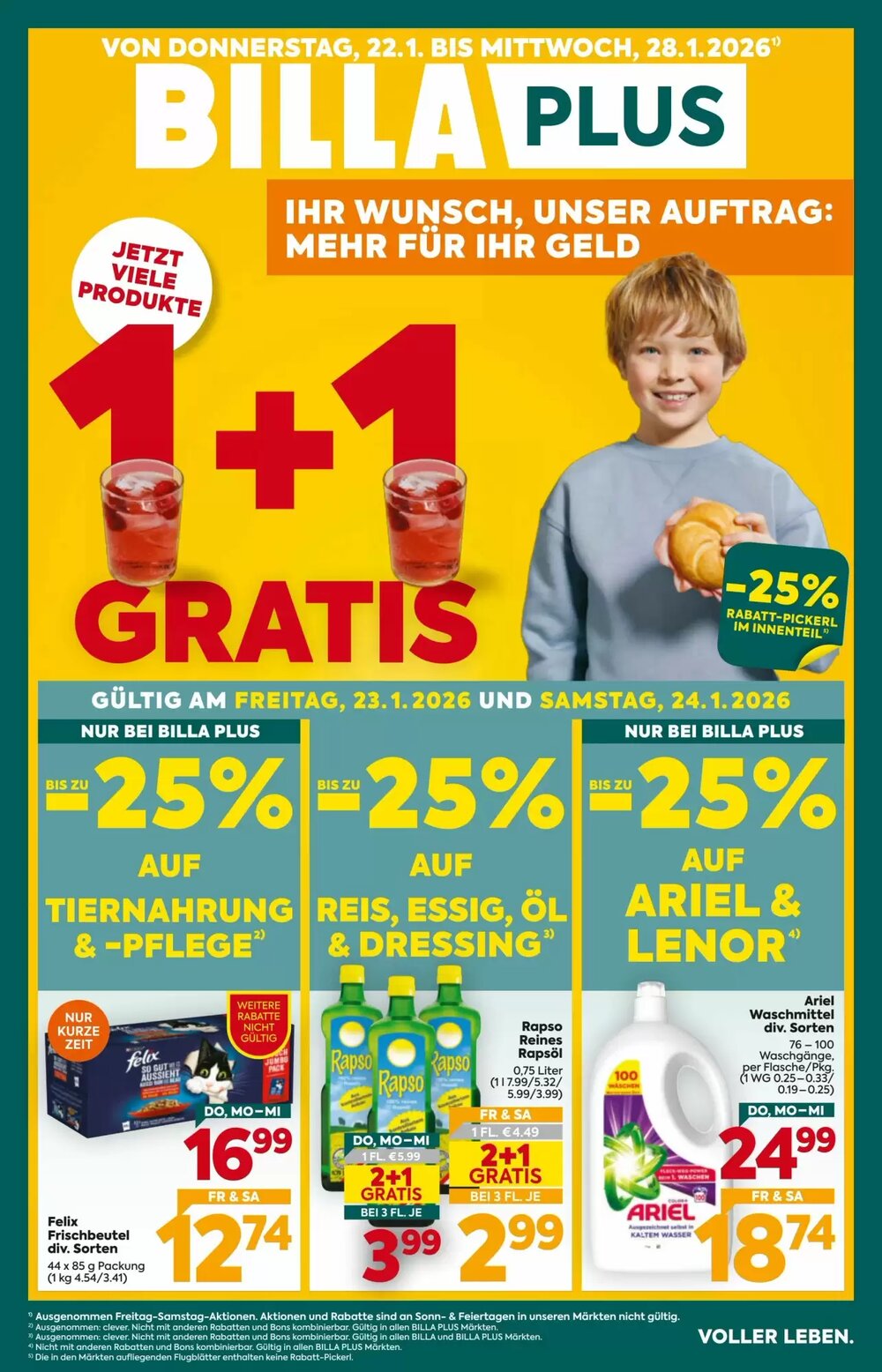 Billa Flugblatt (ab 22.01.2026) - Angebote und Prospekt - Seite 1