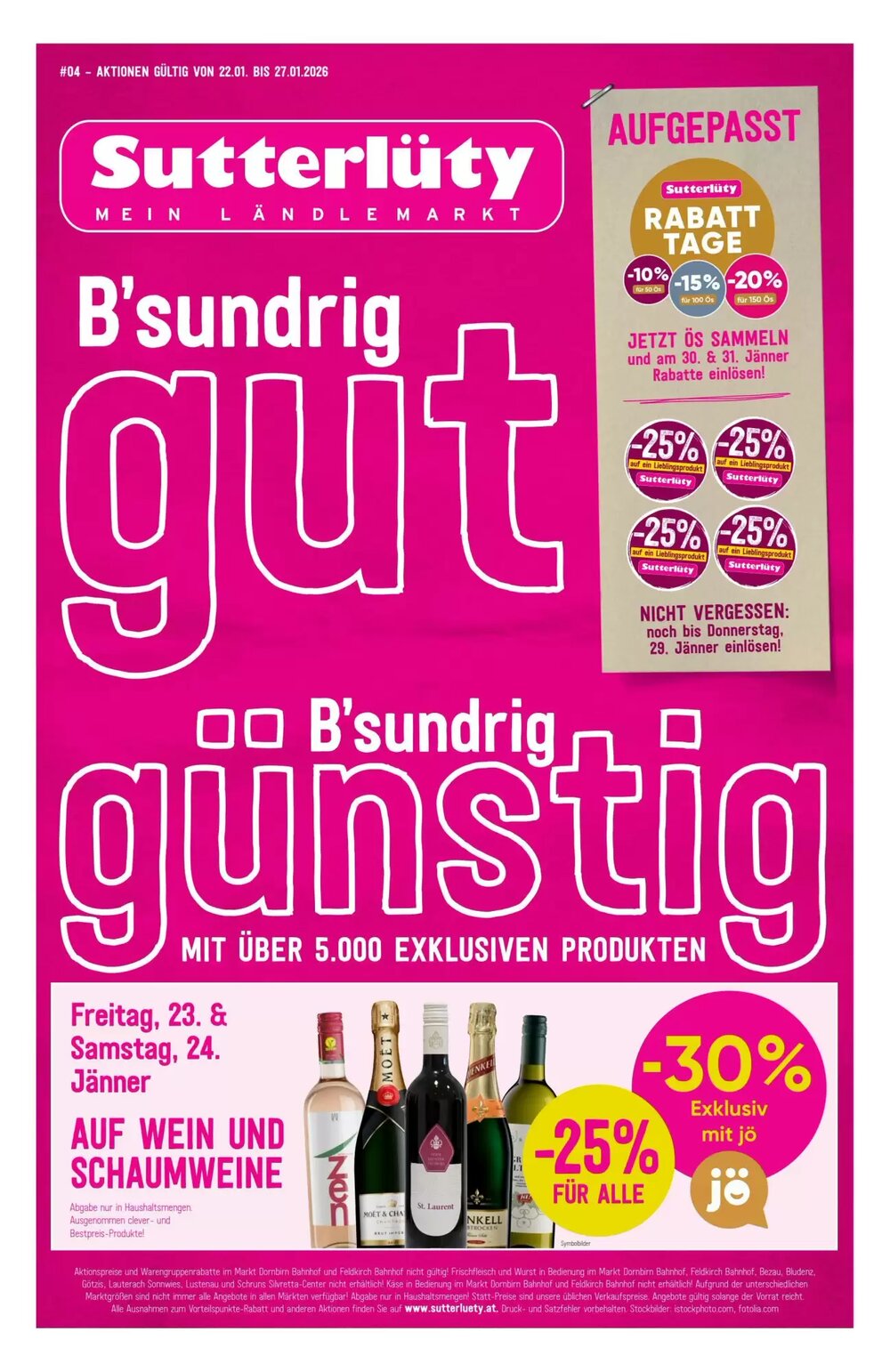 Sutterlüty Flugblatt (ab 22.01.2026) - Angebote und Prospekt - Seite 1