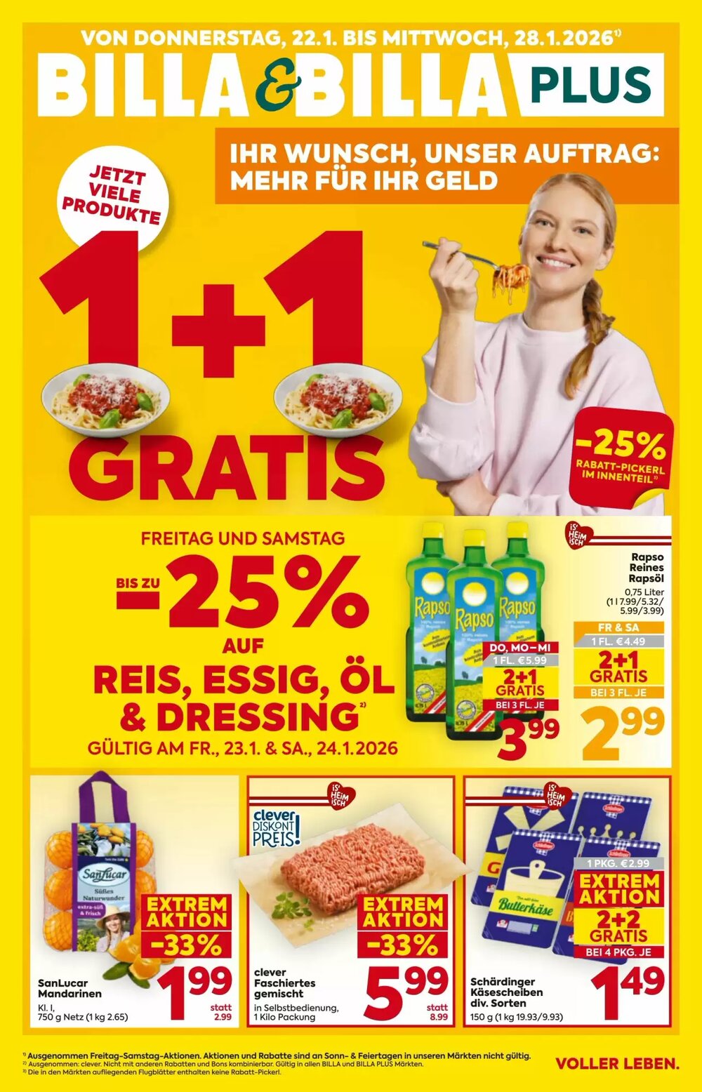 Billa Flugblatt (ab 22.01.2026) - Angebote und Prospekt - Seite 1