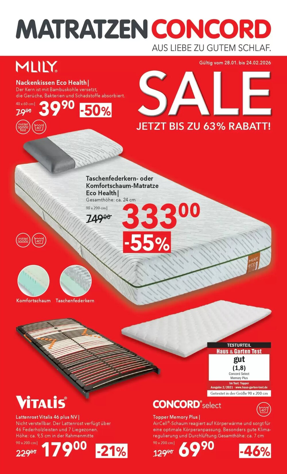 Matratzen Concord Flugblatt (ab 28.01.2026) - Angebote und Prospekt - Seite 1