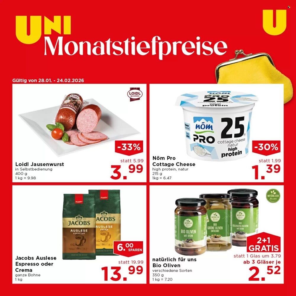 Unimarkt Flugblatt (ab 28.01.2026) - Angebote und Prospekt - Seite 1
