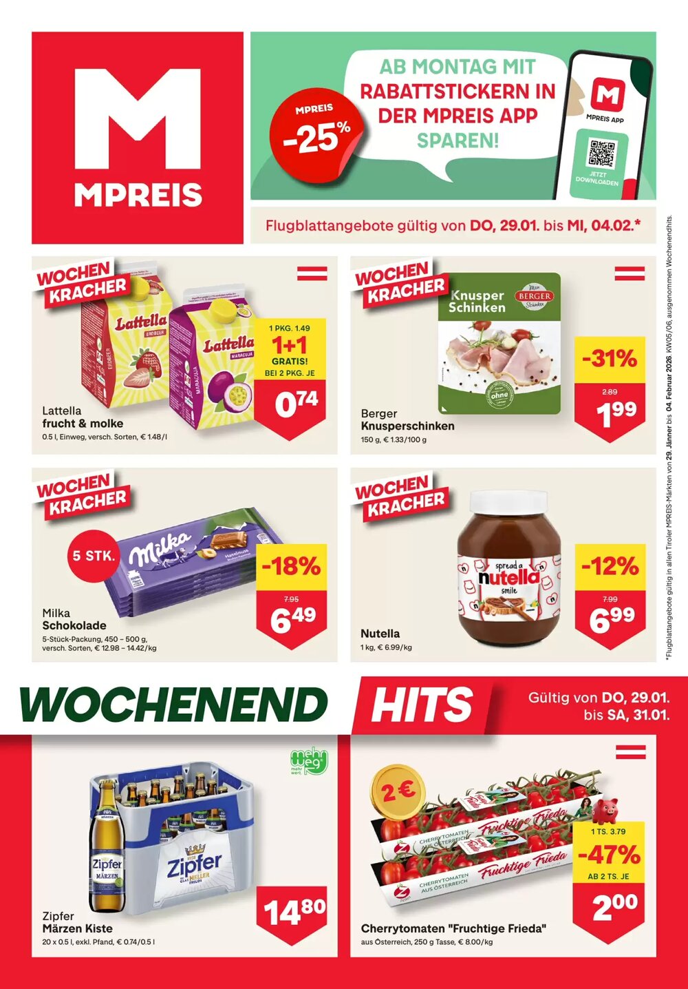 MPreis Flugblatt (ab 29.01.2026) - Angebote und Prospekt - Seite 1