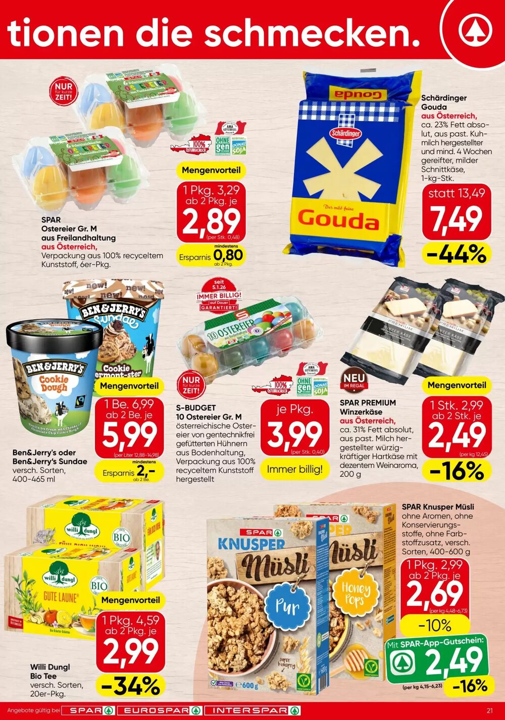 Spar Flugblatt (ab 29.01.2026) - Angebote und Prospekt - Seite 21