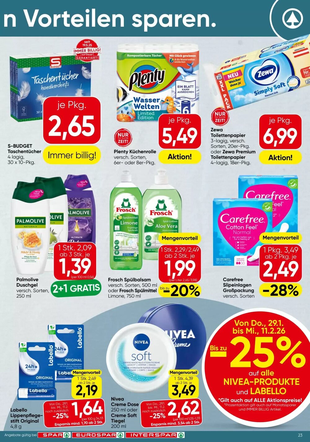 Spar Flugblatt (ab 29.01.2026) - Angebote und Prospekt - Seite 23