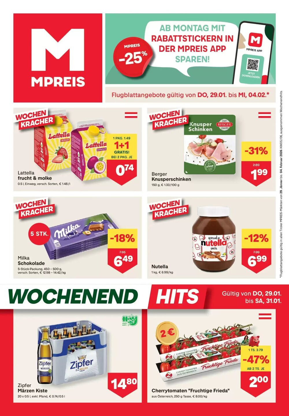 MPreis Flugblatt (ab 29.01.2026) - Angebote und Prospekt - Seite 1