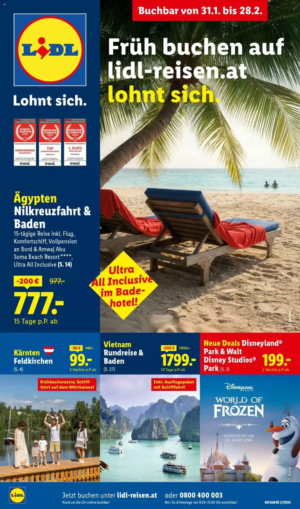 Lidl Reisen Flugblatt (ab 30.01.2026) - Angebote und Prospekt - Seite 1