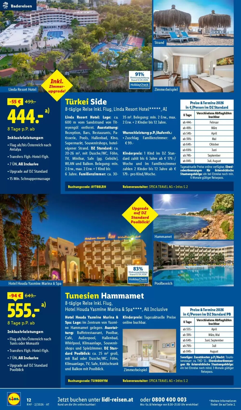 Lidl Reisen Flugblatt (ab 30.01.2026) - Angebote und Prospekt - Seite 12