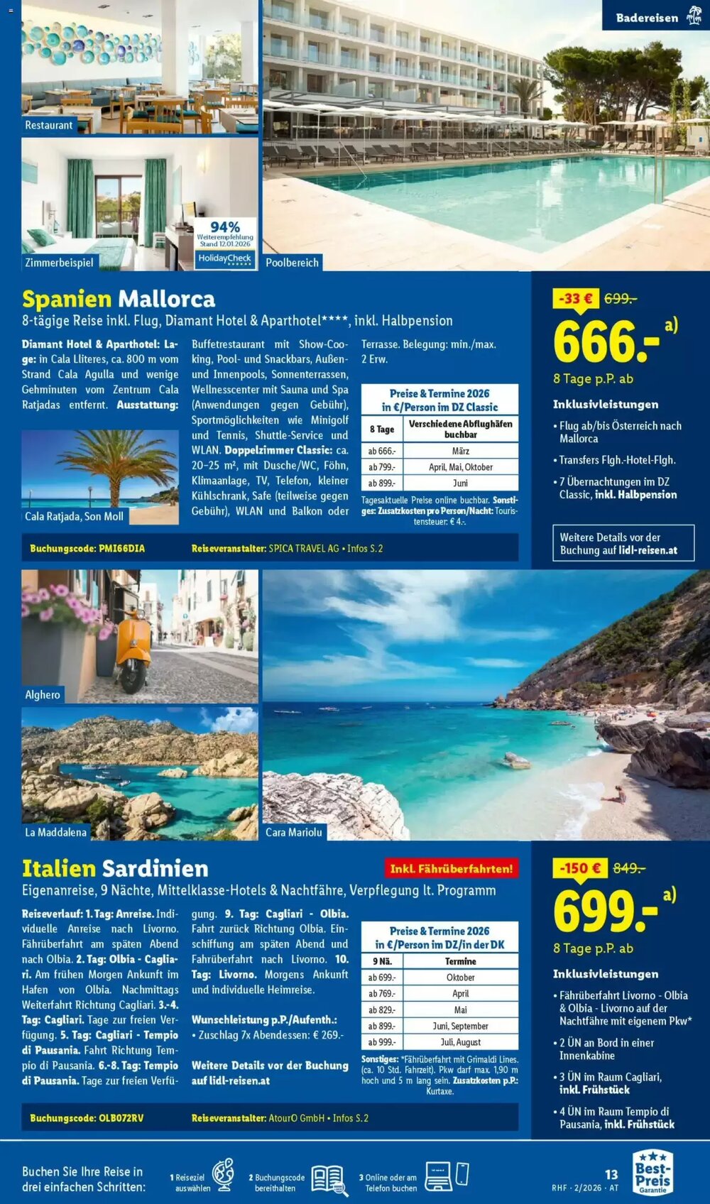 Lidl Reisen Flugblatt (ab 30.01.2026) - Angebote und Prospekt - Seite 13