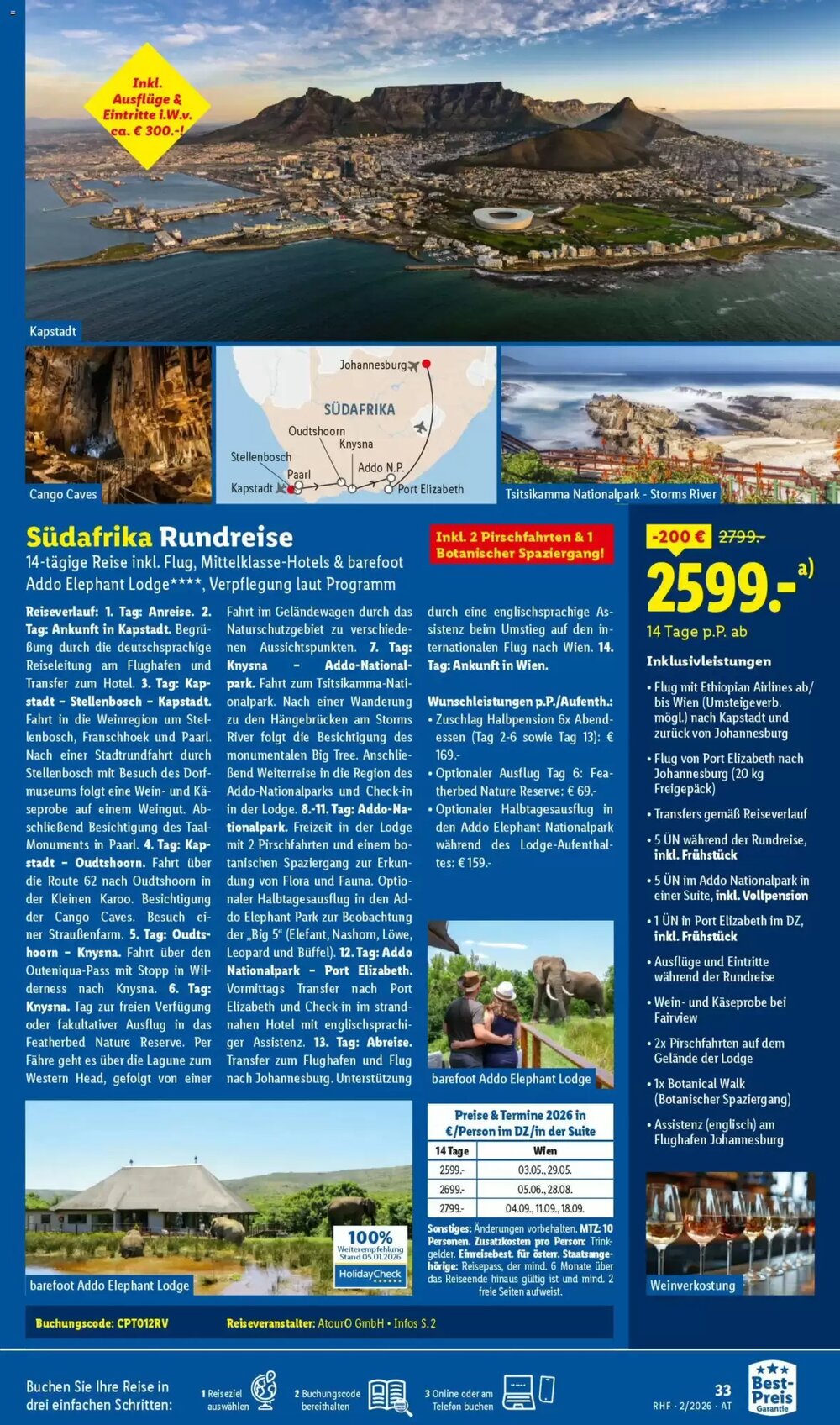 Lidl Reisen Flugblatt (ab 30.01.2026) - Angebote und Prospekt - Seite 33