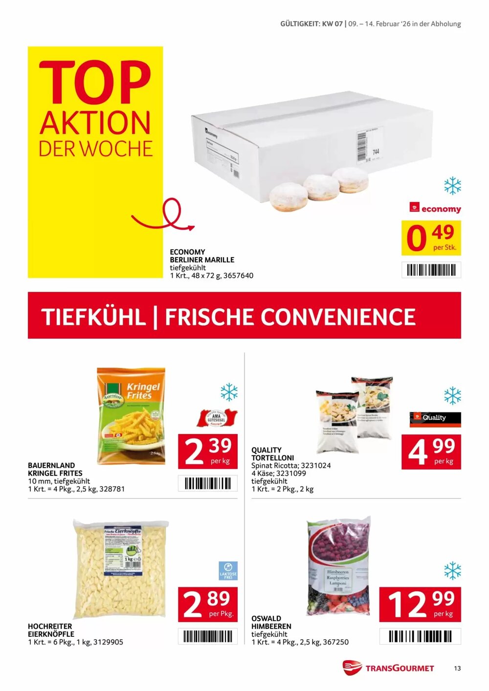 Transgourmet Flugblatt (ab 09.02.2026) - Angebote und Prospekt - Seite 13