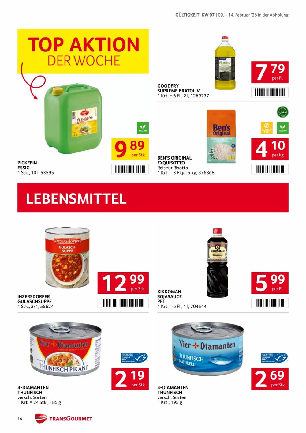 Transgourmet Flugblatt (ab 09.02.2026) - Angebote und Prospekt - Seite 16