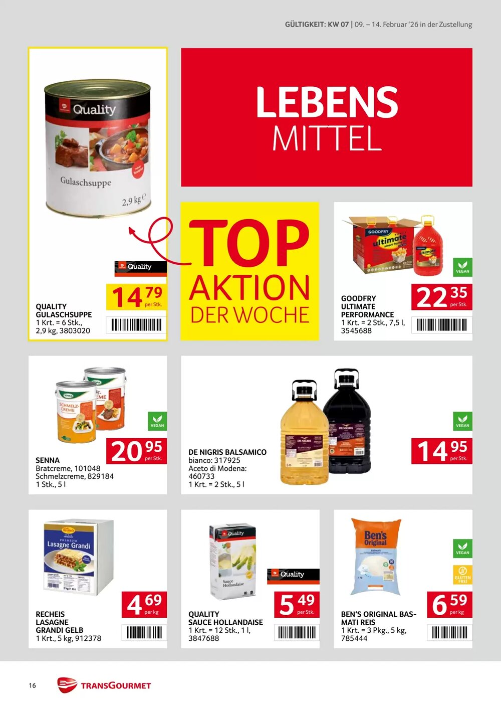 Transgourmet Flugblatt (ab 09.02.2026) - Angebote und Prospekt - Seite 16