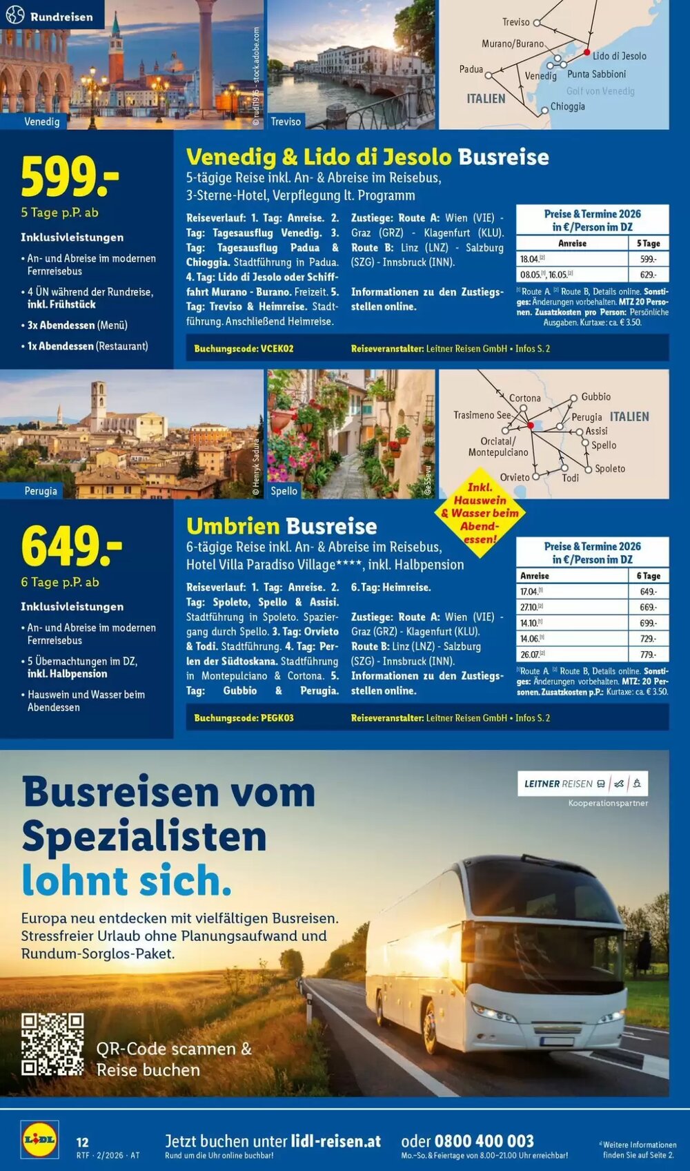 Lidl Reisen Flugblatt (ab 14.02.2026) - Angebote und Prospekt - Seite 12