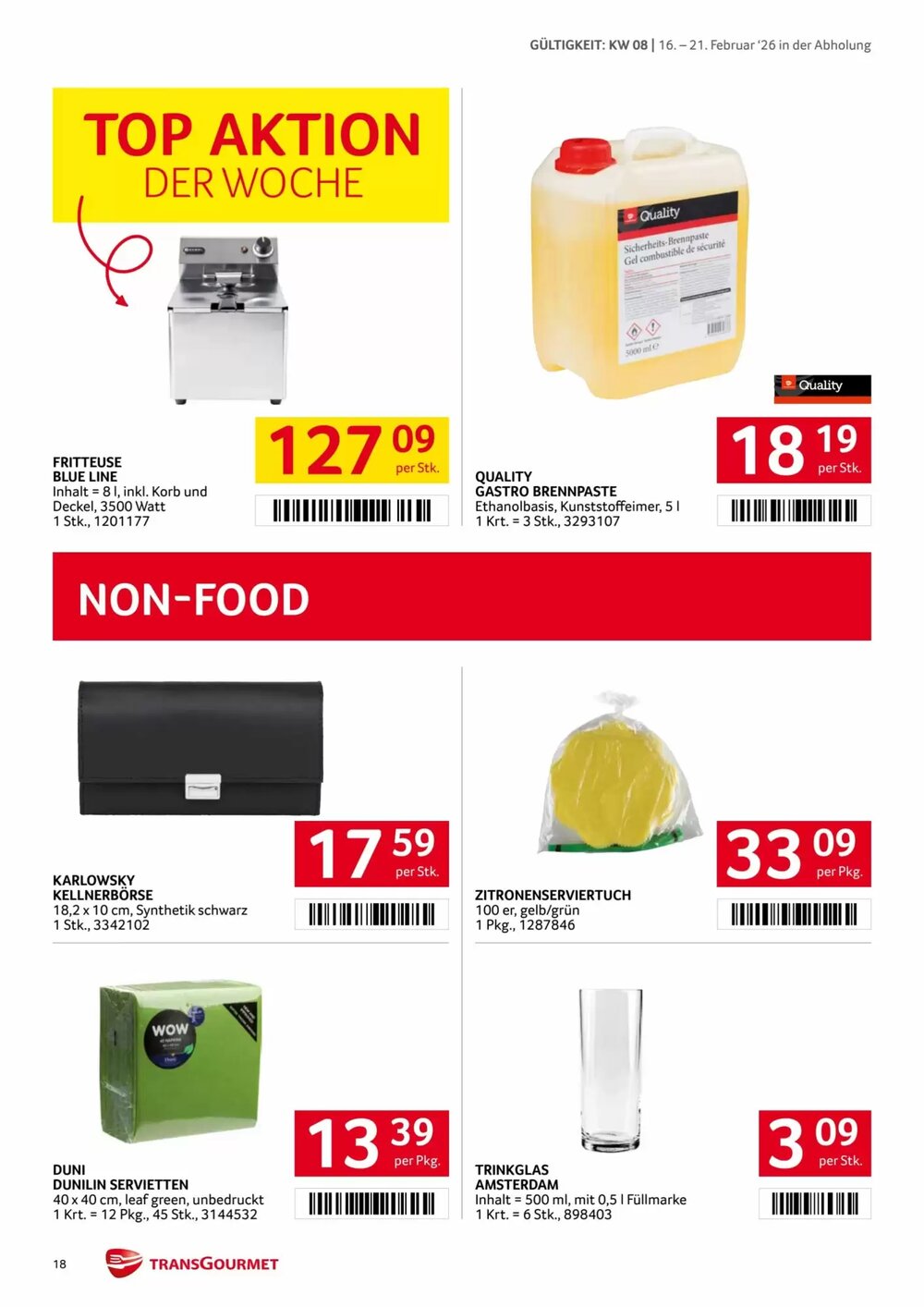 Transgourmet Flugblatt (ab 16.02.2026) - Angebote und Prospekt - Seite 18