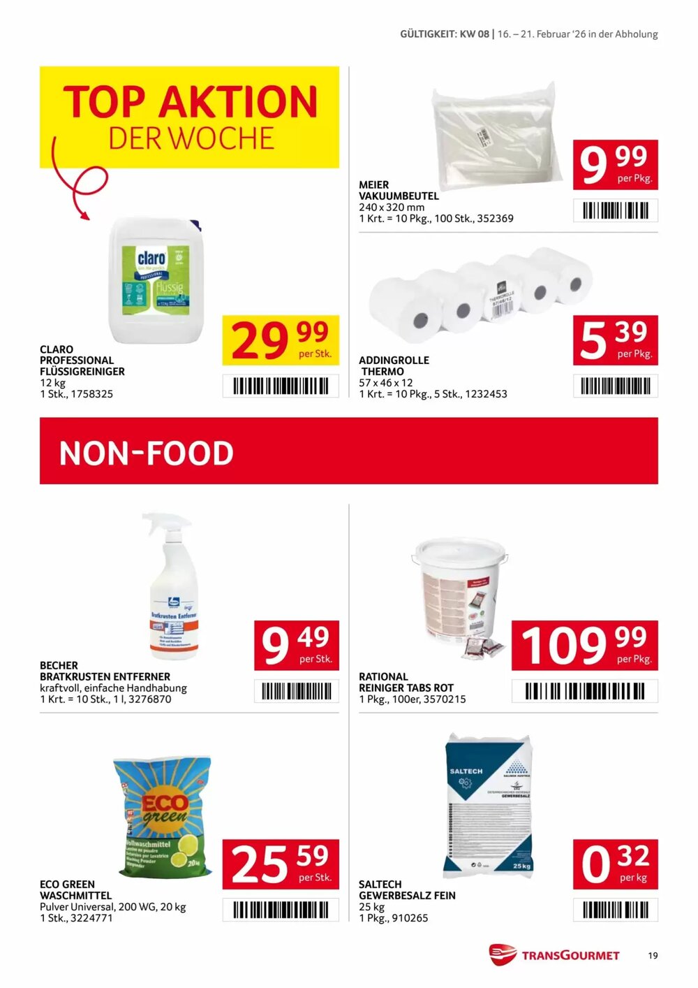 Transgourmet Flugblatt (ab 16.02.2026) - Angebote und Prospekt - Seite 19