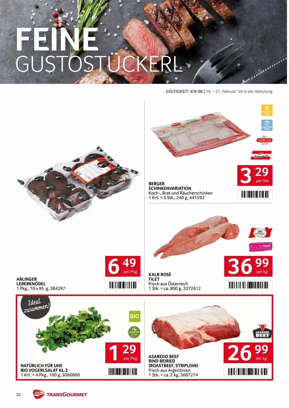 Transgourmet Flugblatt (ab 16.02.2026) - Angebote und Prospekt - Seite 22