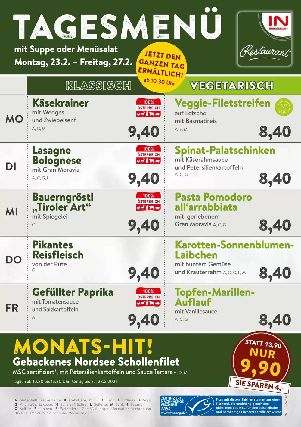 Interspar Restaurant Flugblatt (ab 23.02.2026) - Angebote und Prospekt - Seite 1