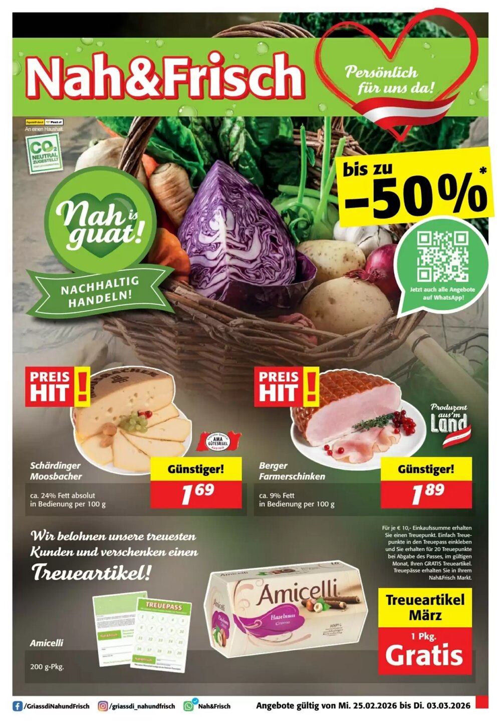 Nah&Frisch Flugblatt (ab 25.02.2026) - Angebote und Prospekt - Seite 1